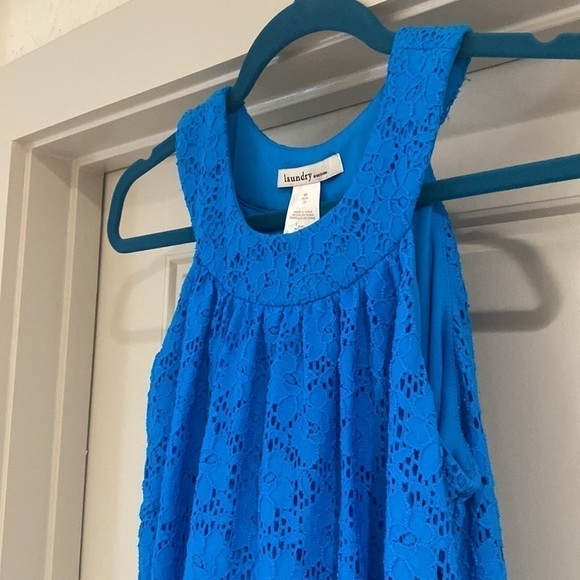𝅺LAUNDRY by Design Blue Flower Eyelet Dress - Picture 3 of 7
